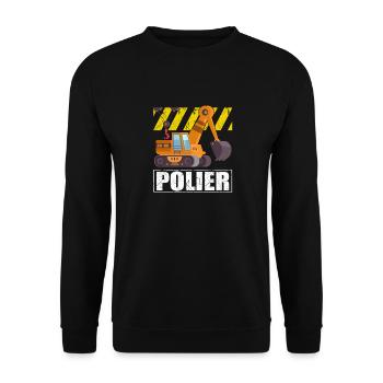 Polier Geschenkidee Baustelle - Unisex Pullover - Schwarz - Vorne - Alina (178cm) & Michal (187cm)