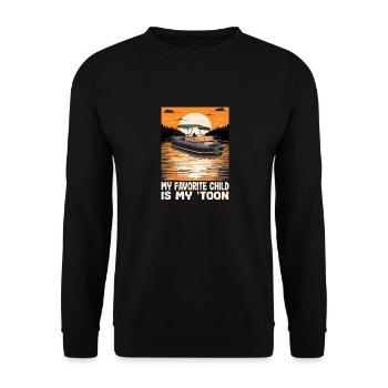 My Favorite Child Is My Toon Funny Pontoon - Unisex Pullover - Schwarz - Vorne - Alina (178cm) & Michal (187cm)