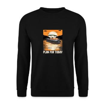 Planifiez pour aujourd’hui La vie en bateau à moteur est meilleure au - Sweat-shirt Unisexe - noir - Devant - Alina (178cm) & Michal (187cm)