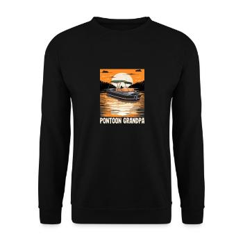 Pontoon Grandpa Father's Day Motorboating - Unisex Sweatshirt - black - Front - Alina (178cm) & Michal (187cm)