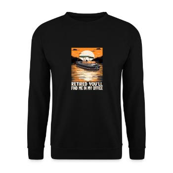 Retired You'll Find Me In My Office Lake Life - Unisex Pullover - Schwarz - Vorne - Alina (178cm) & Michal (187cm)