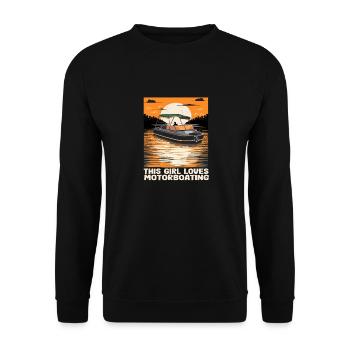 This Girl Loves Motorboating Pontoon Queen Funny - Unisex Sweatshirt - black - Front - Alina (178cm) & Michal (187cm)