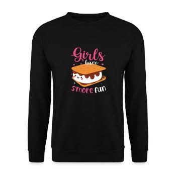 Marshmallow Camping Campfire Women Girls Have Smor - Unisex Sweatshirt - black - Front - Alina (178cm) & Michal (187cm)