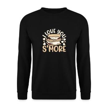 I Love You Smore Camper Camping Campfire Marshmall - Unisex Pullover - Schwarz - Vorne - Alina (178cm) & Michal (187cm)