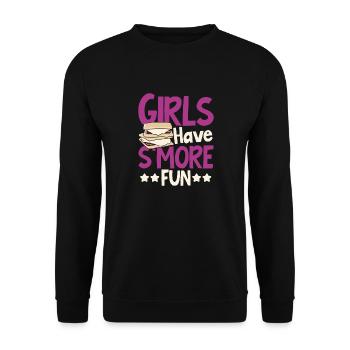 Camping Women Marshmallow Camper Girls Have Smore - Unisex Sweatshirt - black - Front - Alina (178cm) & Michal (187cm)