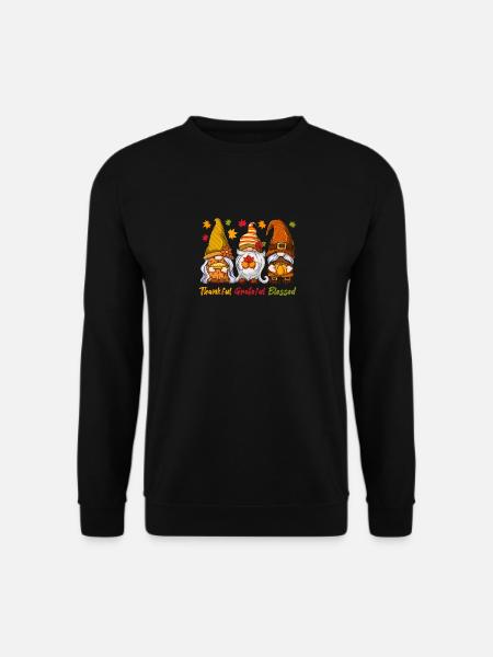 Thankful Grateful Funny Thanksgiving - Unisex Sweatshirt - black