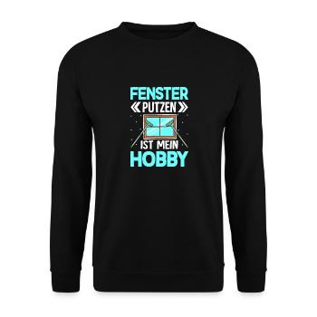 Fenster putzen ist mein Hobby - Unisex Pullover - Schwarz - Vorne - Alina (178cm) & Michal (187cm)