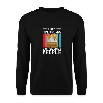 Organist: Organist, Church Organist, Organ - Unisex Sweatshirt - black - Front - Alina (178cm) & Michal (187cm)