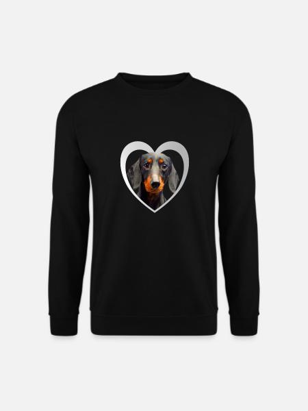Dog Lovers - Dogs Heart - Dachshund - Unisex Sweatshirt - black