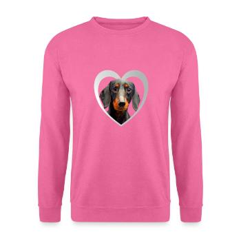Amoureux des chiens - Cœur de chien - Teckel - Sweat-shirt Unisexe - rose - Devant