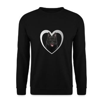 Amoureux des chiens - Cœur de chien - Schipperke - Sweat-shirt Unisexe - noir - Devant - Alina (178cm) & Michal (187cm)