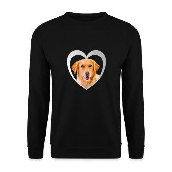 Amoureux des chiens - Cœur de chien - Golden Retriever - Sweat-shirt Unisexe - noir - Devant - Alina (178cm) & Michal (187cm)