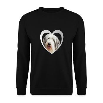 Dog Lovers - Dogs Heart - Old English Sheepdog - Sweat-shirt Unisexe - noir - Devant - Alina (178cm) & Michal (187cm)