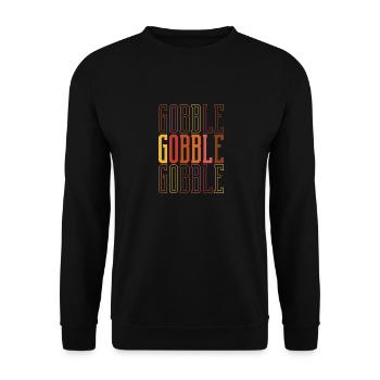 Gobble Happy Thanksgiving Day Abendessen Retro - Unisex Pullover - Schwarz - Vorne - Alina (178cm) & Michal (187cm)