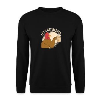 Let's Get Basted Thanksgiving Day Funny Happy - Unisex Sweatshirt - black - Front - Alina (178cm) & Michal (187cm)