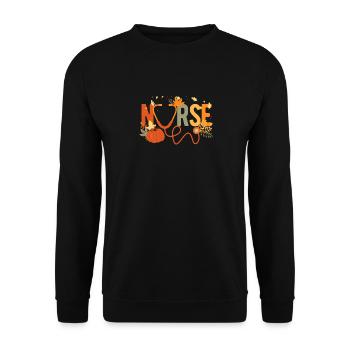 Nurse Thanksgiving Pumpkin Health - Unisex Sweatshirt - black - Front - Alina (178cm) & Michal (187cm)