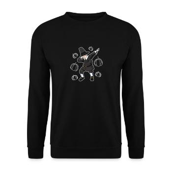 Dabbing Pilgrim Pumpkin Thanksgiving Day Funny Dab - Sweat-shirt Unisexe - noir - Devant - Alina (178cm) & Michal (187cm)