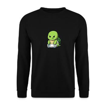 Gamer turtle funny console gamer - Unisex Sweatshirt - black - Front - Alina (178cm) & Michal (187cm)
