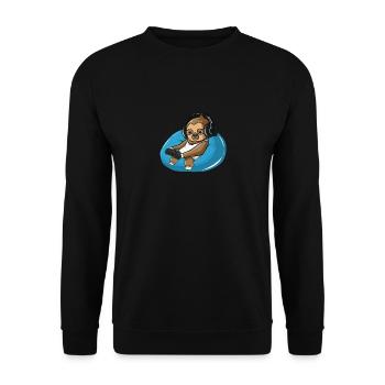 Gamer sloth funny console gamer - Unisex Sweatshirt - black - Front - Alina (178cm) & Michal (187cm)