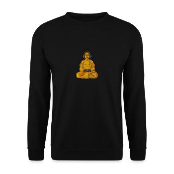 Bouddha avec manette de jeu Jeu spirituel - Sweat-shirt Unisexe - noir - Devant - Alina (178cm) & Michal (187cm)