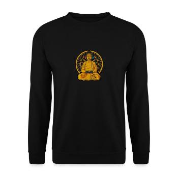 Bouddha avec manette de jeu Jeu spirituel - Sweat-shirt Unisexe - noir - Devant - Alina (178cm) & Michal (187cm)