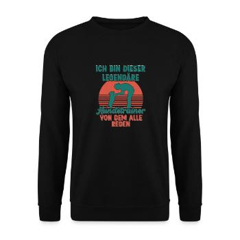 Ich bin dieser legendäre Hundetrainer Hundeschule - Unisex Pullover - Schwarz - Vorne - Alina (178cm) & Michal (187cm)