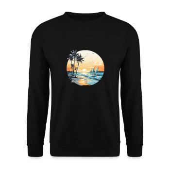 Ocean vibes, beach vibes, sunset on the beach, oce - Unisex Sweatshirt - black - Front - Alina (178cm) & Michal (187cm)