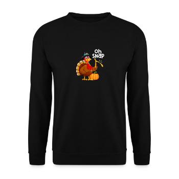 Oh Snap Funny Thanksgiving Day Dinner Turkey - Sweat-shirt Unisexe - noir - Devant - Alina (178cm) & Michal (187cm)