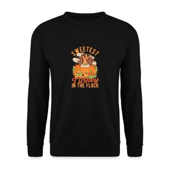 Süßeste Türkei in der Herde Lustiges Thanksgiving - Unisex Pullover - Schwarz - Vorne - Alina (178cm) & Michal (187cm)