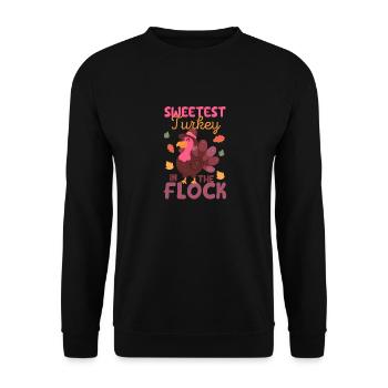 La dinde la plus mignonne du troupeau Drôle de Thanksgiving - Sweat-shirt Unisexe - noir - Devant - Alina (178cm) & Michal (187cm)