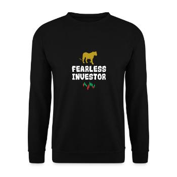 Mutiger Fearless Investor - Unisex Pullover - Schwarz - Vorne - Alina (178cm) & Michal (187cm)