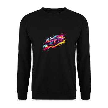 Luxus-Autorennfahrer Sportliebhaber Supersportwagen Turbo - Unisex Pullover - Schwarz - Vorne - Alina (178cm) & Michal (187cm)