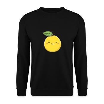 Lemon Funny Cute Lemon Summer Citrus Fruit Lovers - Unisex Sweatshirt - black - Front - Alina (178cm) & Michal (187cm)