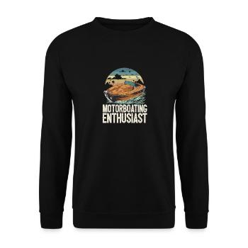 Pontoon Boat Captain Motorboating Enthusiast - Unisex Sweatshirt - black - Front - Alina (178cm) & Michal (187cm)