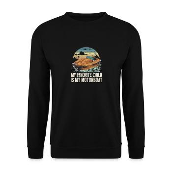 My Favorite Child Is My Motorboat Funny Pontoon - Unisex Pullover - Schwarz - Vorne - Alina (178cm) & Michal (187cm)
