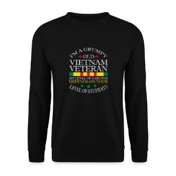 Ne sous-estimez jamais un vieil homme qui est aussi - Sweat-shirt Unisexe - noir - Devant - Alina (178cm) & Michal (187cm)