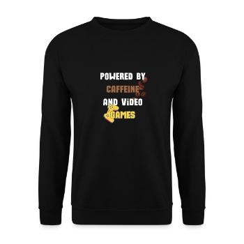 Powered by Caffeine and Video Games - Unisex Sweatshirt - black - Front - Alina (178cm) & Michal (187cm)