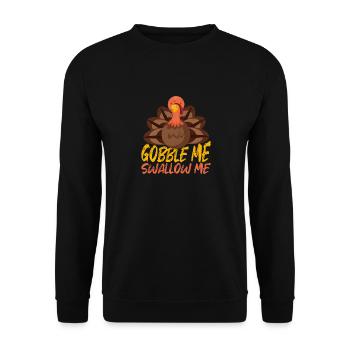 Gobble Me Swallow Me Funny Thanksgiving Dinner - Sweat-shirt Unisexe - noir - Devant - Alina (178cm) & Michal (187cm)