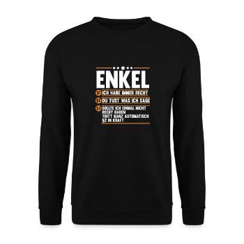 Enkel - Unisex Pullover - Schwarz - Vorne - Alina (178cm) & Michal (187cm)