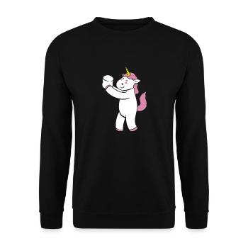 Smore Unicorn Kids Marshmallow Camping Camper - Unisex Sweatshirt - black - Front - Alina (178cm) & Michal (187cm)