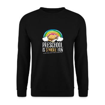 Camping Kids Preschool Is Smore Fun Rainbow Marshm - Unisex Pullover - Schwarz - Vorne - Alina (178cm) & Michal (187cm)