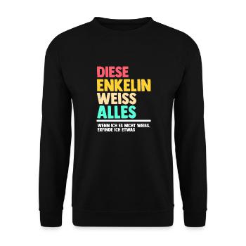 Enkelin - Unisex Pullover - Schwarz - Vorne - Alina (178cm) & Michal (187cm)