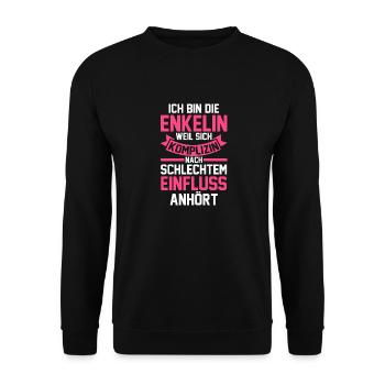 Enkelin - Unisex Pullover - Schwarz - Vorne - Alina (178cm) & Michal (187cm)