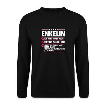 Enkelin - Unisex Pullover - Schwarz - Vorne - Alina (178cm) & Michal (187cm)
