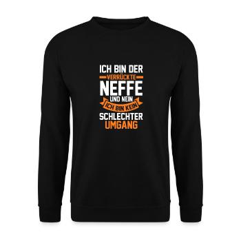Neffe - Unisex Pullover - Schwarz - Vorne - Alina (178cm) & Michal (187cm)