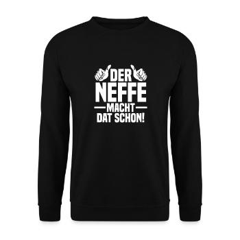Neffe - Unisex Pullover - Schwarz - Vorne - Alina (178cm) & Michal (187cm)
