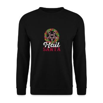 Hail Santa Claus Zuckerstange Weihnachten - Unisex Pullover - Schwarz - Vorne - Alina (178cm) & Michal (187cm)