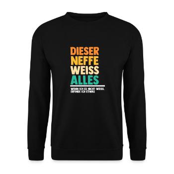 Neffe - Unisex Pullover - Schwarz - Vorne - Alina (178cm) & Michal (187cm)