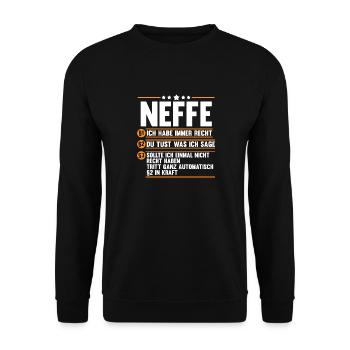Neffe - Unisex Pullover - Schwarz - Vorne - Alina (178cm) & Michal (187cm)