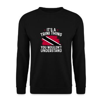 Trinidad und Tobago Flagge - Unisex Pullover - Schwarz - Vorne - Alina (178cm) & Michal (187cm)